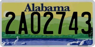AL license plate 2AO2743