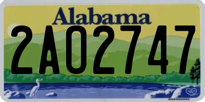 AL license plate 2AO2747