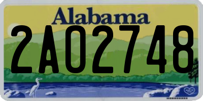 AL license plate 2AO2748