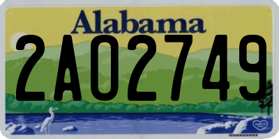 AL license plate 2AO2749