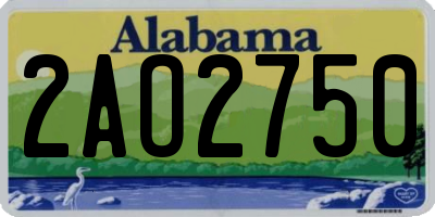 AL license plate 2AO2750