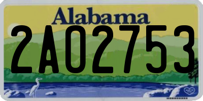 AL license plate 2AO2753