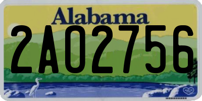 AL license plate 2AO2756