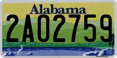 AL license plate 2AO2759