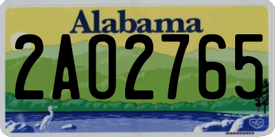 AL license plate 2AO2765