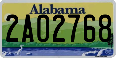 AL license plate 2AO2768