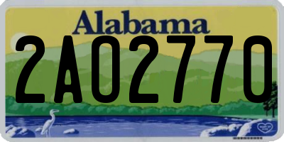 AL license plate 2AO2770