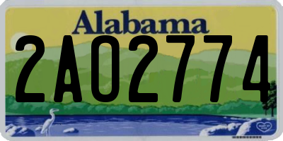AL license plate 2AO2774