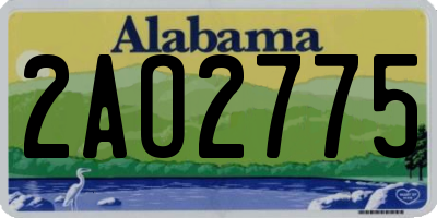 AL license plate 2AO2775
