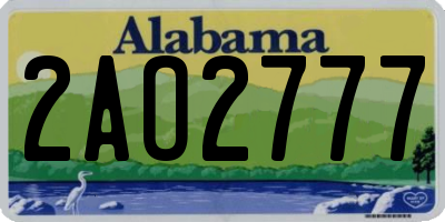 AL license plate 2AO2777