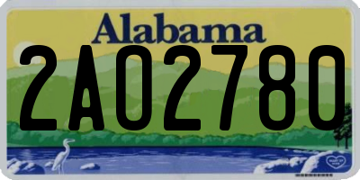 AL license plate 2AO2780