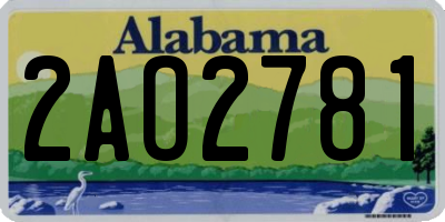 AL license plate 2AO2781