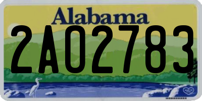 AL license plate 2AO2783
