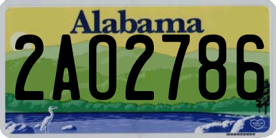 AL license plate 2AO2786