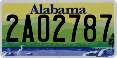 AL license plate 2AO2787