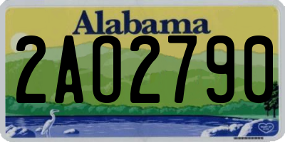 AL license plate 2AO2790