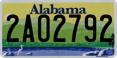 AL license plate 2AO2792