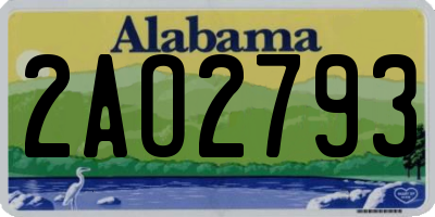 AL license plate 2AO2793