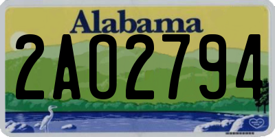 AL license plate 2AO2794