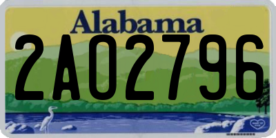 AL license plate 2AO2796