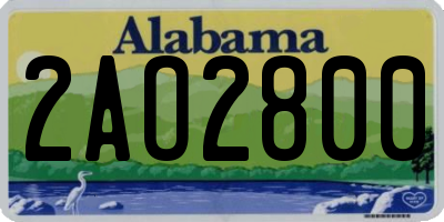 AL license plate 2AO2800