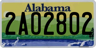 AL license plate 2AO2802