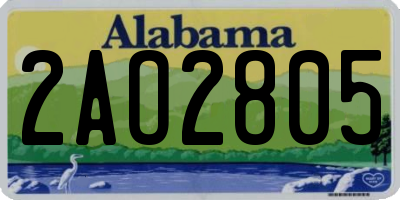 AL license plate 2AO2805