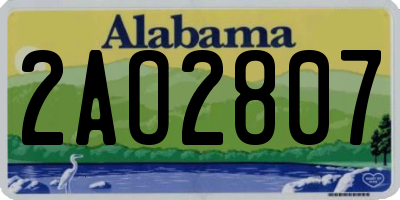 AL license plate 2AO2807