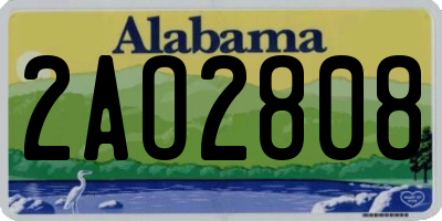 AL license plate 2AO2808