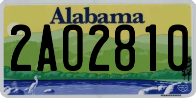 AL license plate 2AO2810