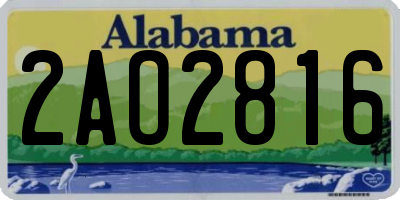 AL license plate 2AO2816