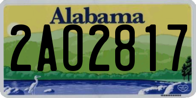 AL license plate 2AO2817