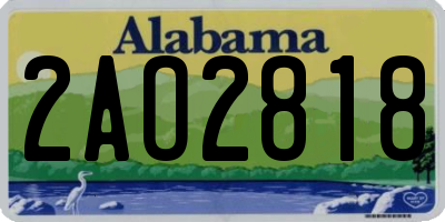 AL license plate 2AO2818