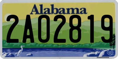 AL license plate 2AO2819