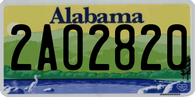 AL license plate 2AO2820