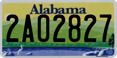 AL license plate 2AO2827