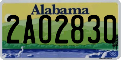 AL license plate 2AO2830