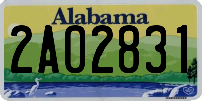 AL license plate 2AO2831