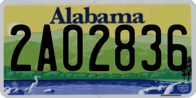 AL license plate 2AO2836
