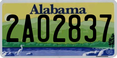 AL license plate 2AO2837