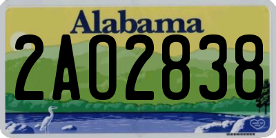 AL license plate 2AO2838