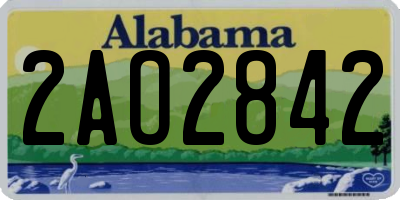 AL license plate 2AO2842