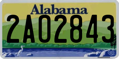 AL license plate 2AO2843