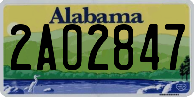 AL license plate 2AO2847