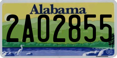 AL license plate 2AO2855