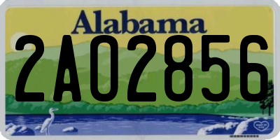 AL license plate 2AO2856
