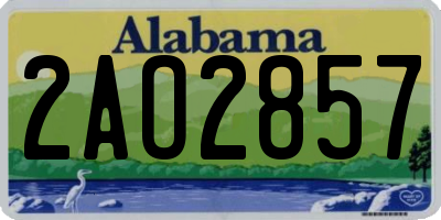 AL license plate 2AO2857