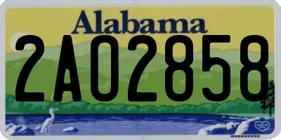 AL license plate 2AO2858