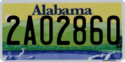 AL license plate 2AO2860