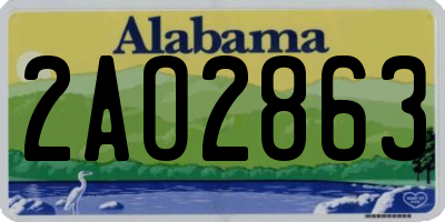 AL license plate 2AO2863